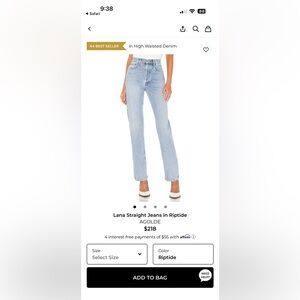 Agolde Lana Jeans size 27